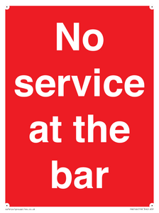 No service at the bar